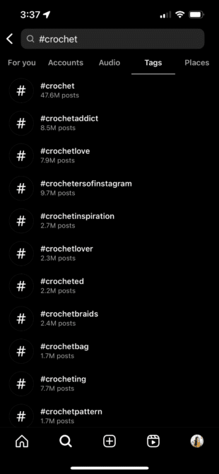 crochet community hashtags